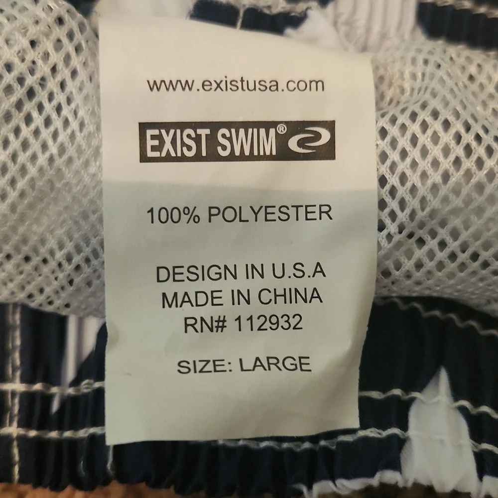 NWT- Exist Swim - Men's American Flag Swim Shorts- Sz Large